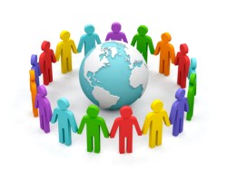 World partnership. 3d image isolated on white background.